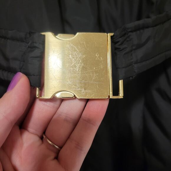 Cole Haan Signature Belted Black Puffer Down Feather Warm Winter Coat  Size M - Picture 4 of 12